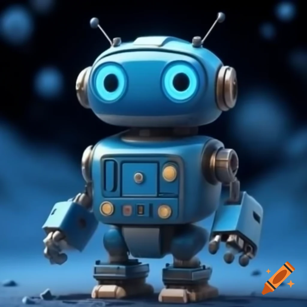 Cute blue robot