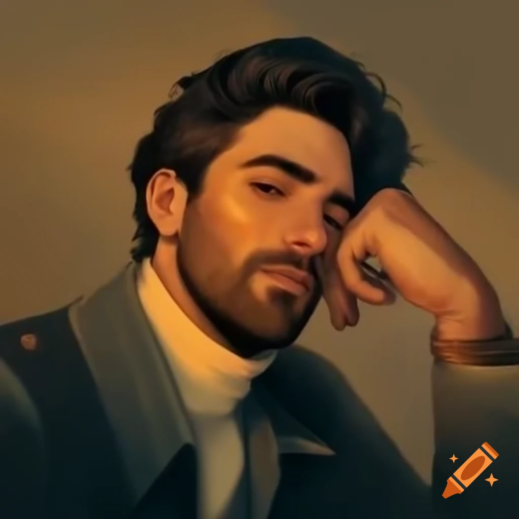 Desenho de um homem de 23 anos com traços italianos