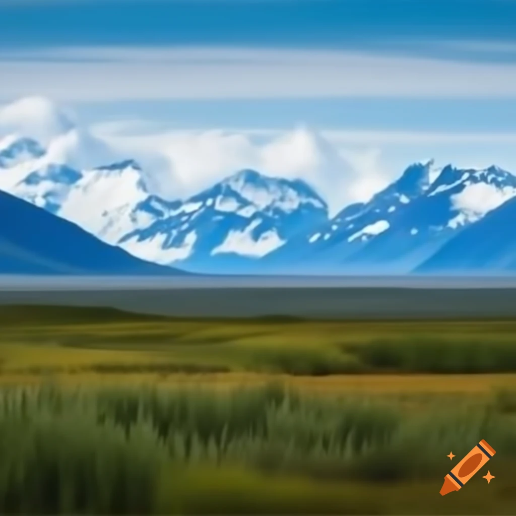 Alaska landscape featuring a caravan