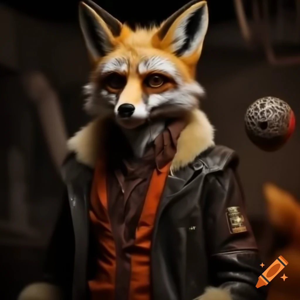 Fursuit fox character dressed in voodoo clothing