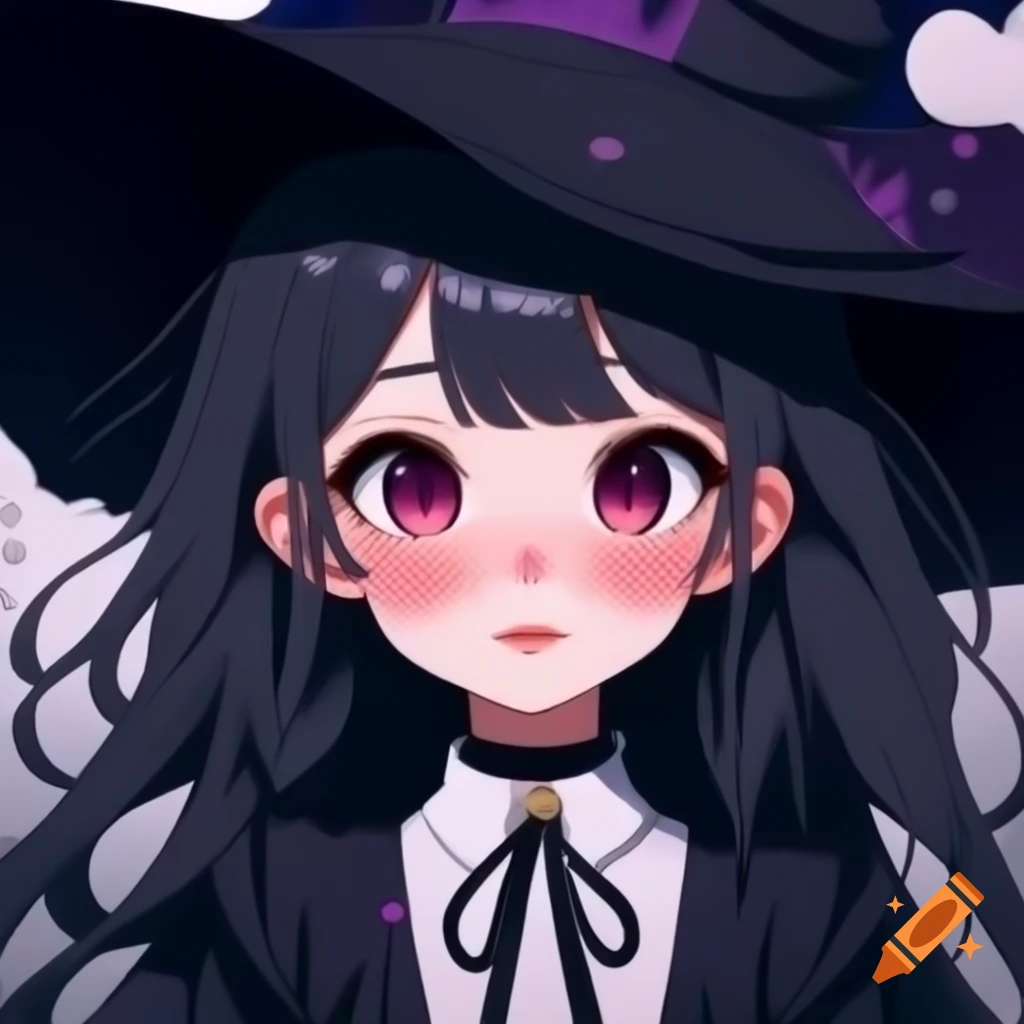 Anime witch girl character