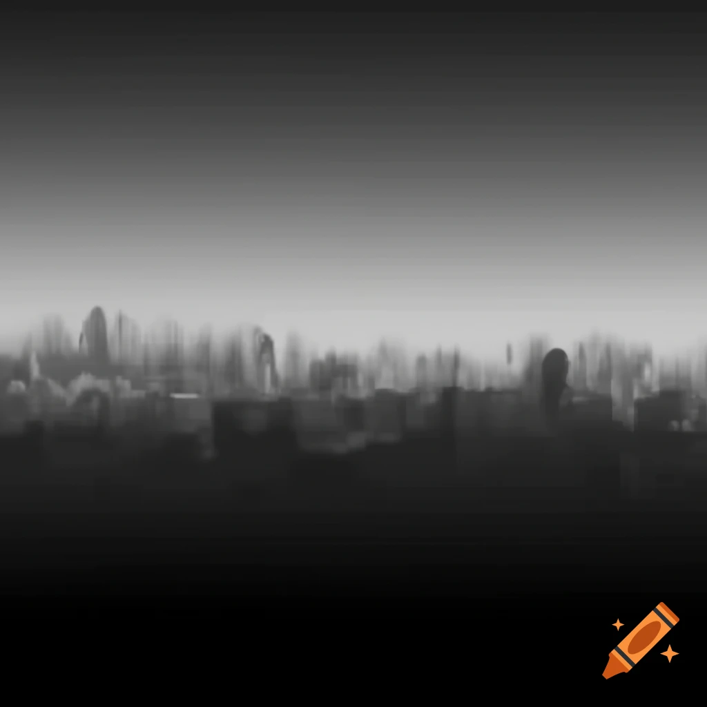 Nickel gradient background featuring a distant destroyed dystopian city