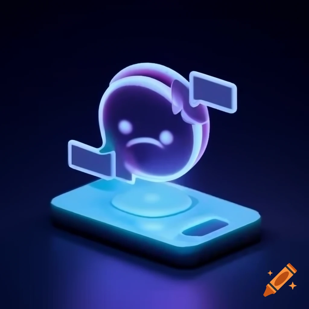 3D hologram of a face emerging from a phone