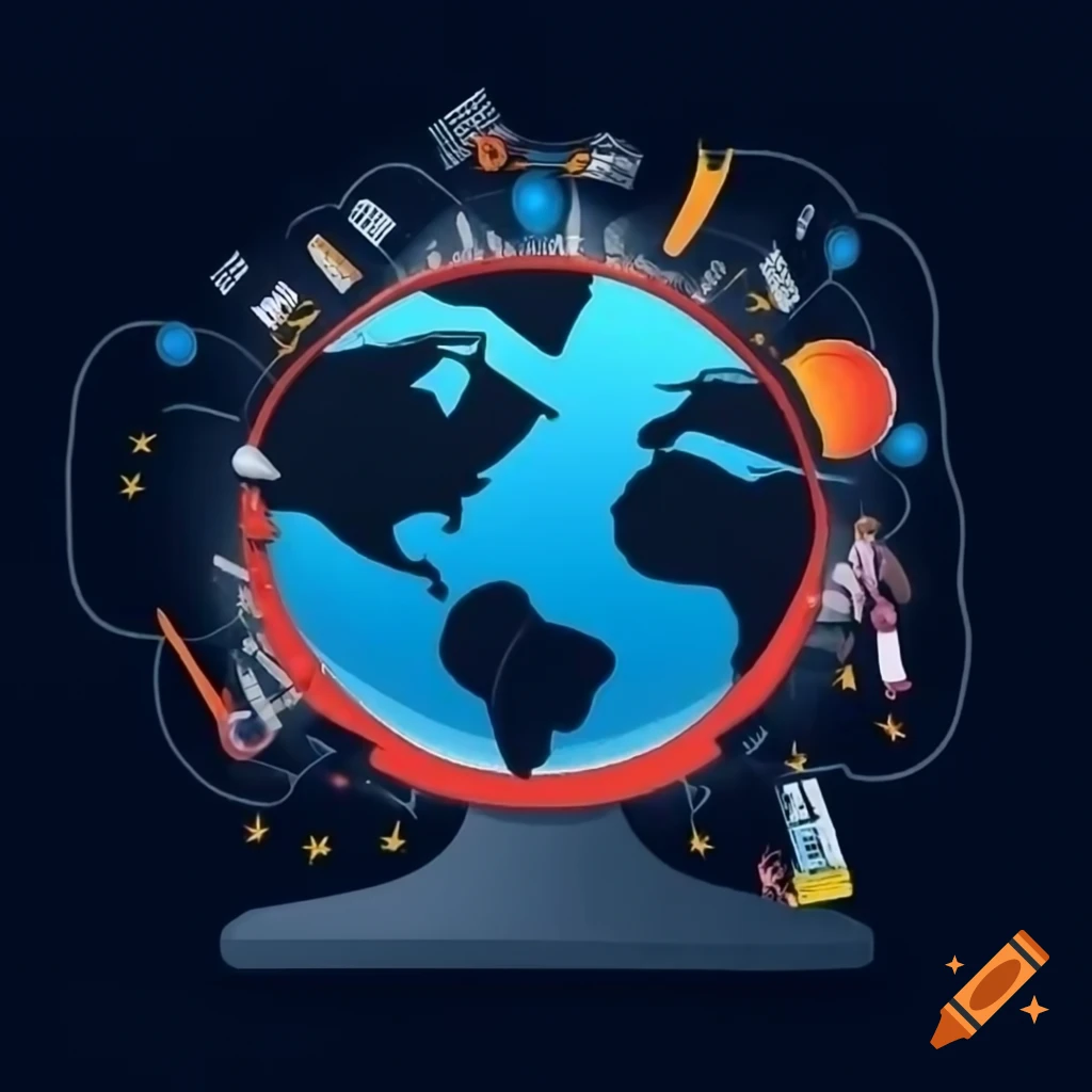 Concept of AI causing destruction in a futuristic world