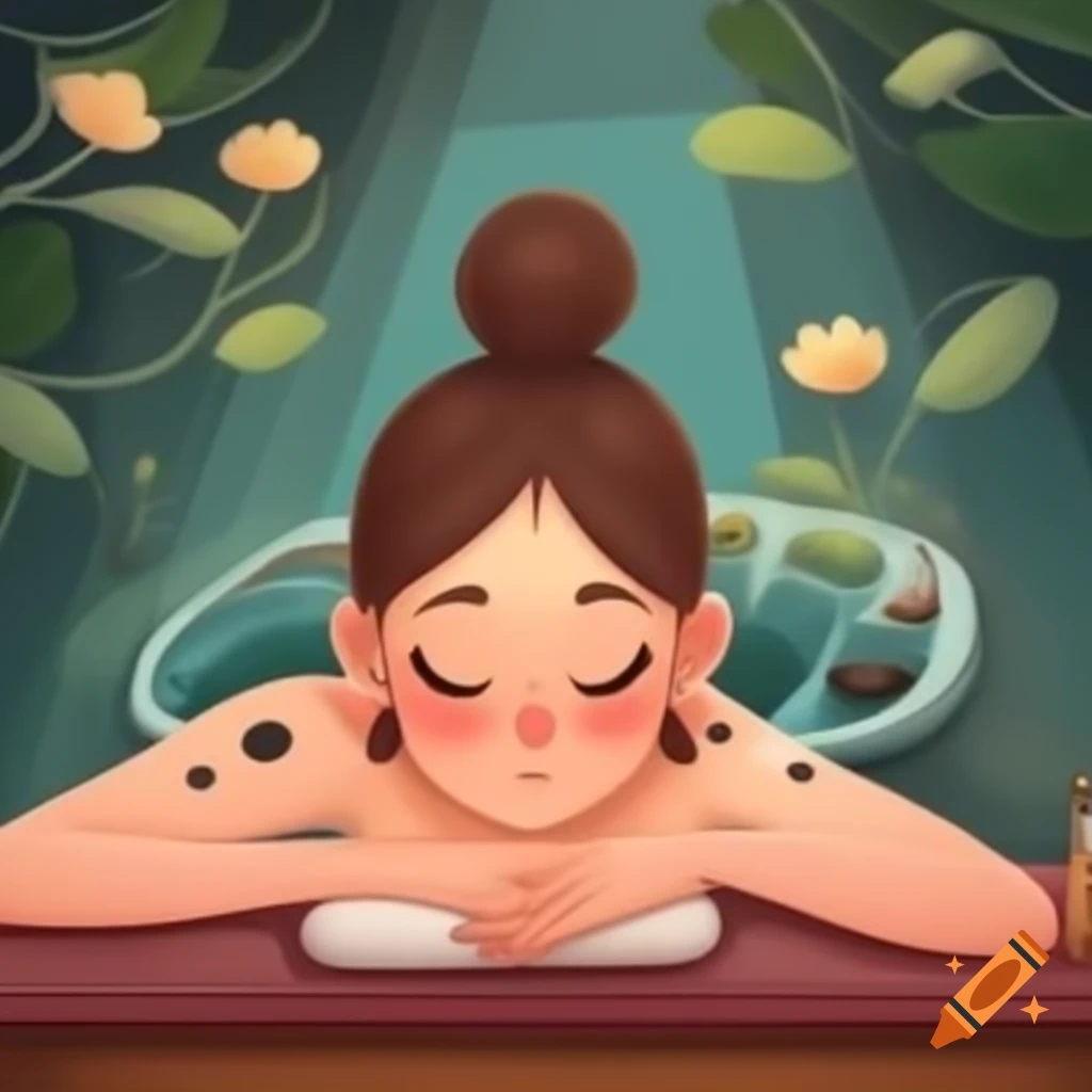 Girl enjoying relaxation in a spa environment