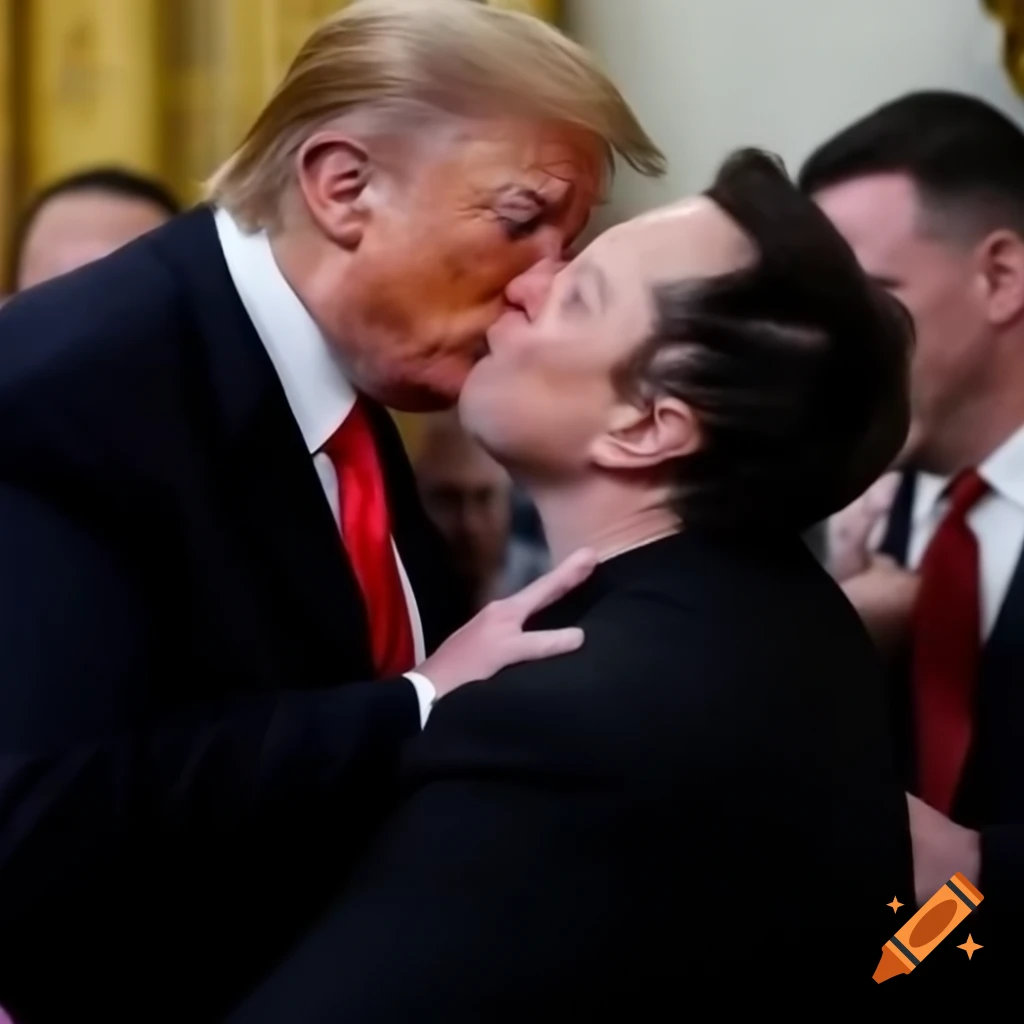 Political figures Donald Trump and Elon Musk in a close interaction