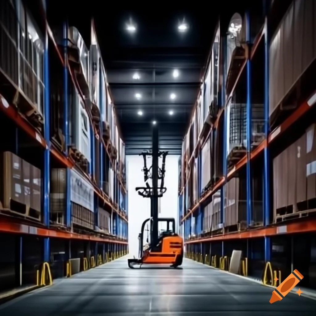 Logistics warehouse with underground racks operating like elevators