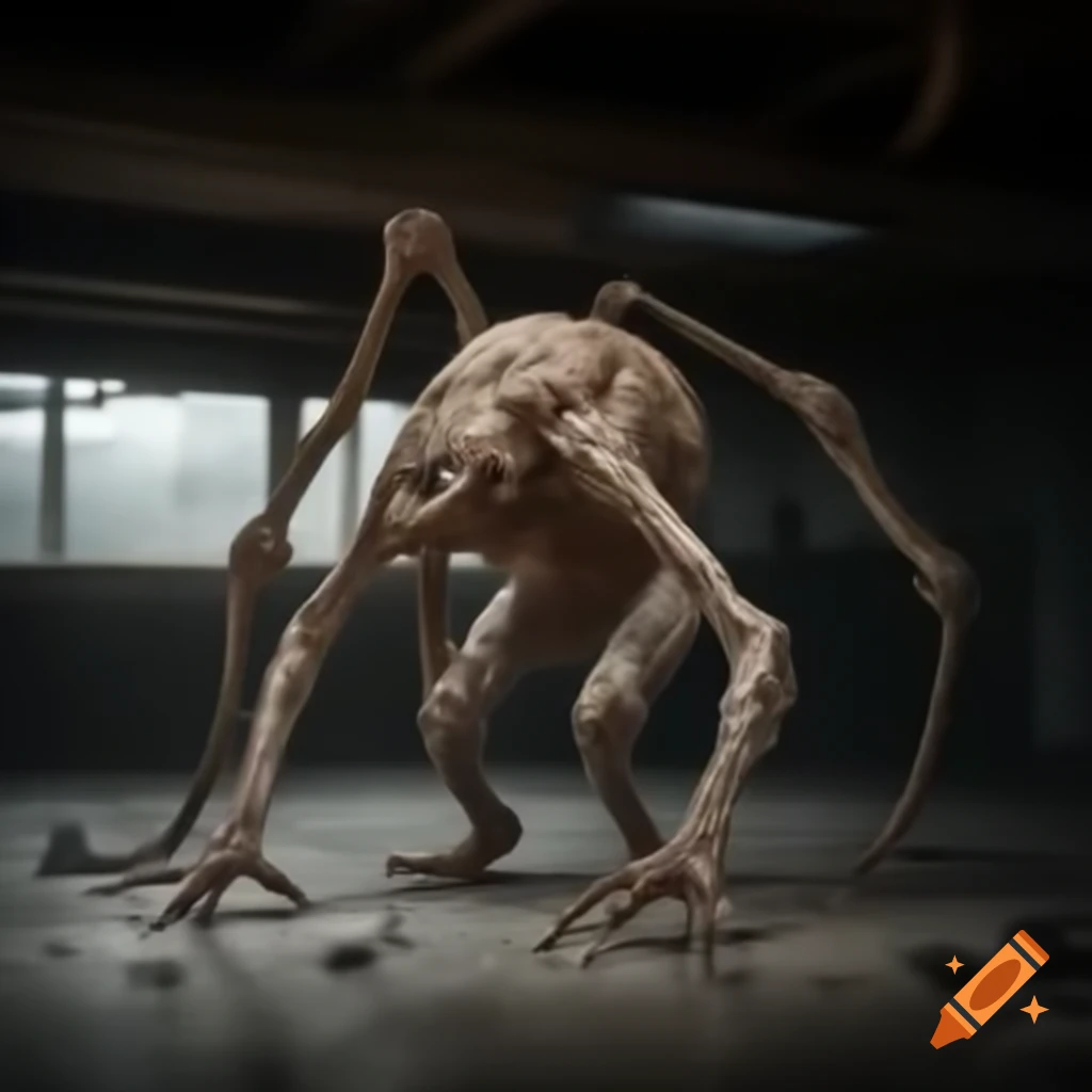 Bizarre creature from Soviet experiments with long limbs in realistic photography