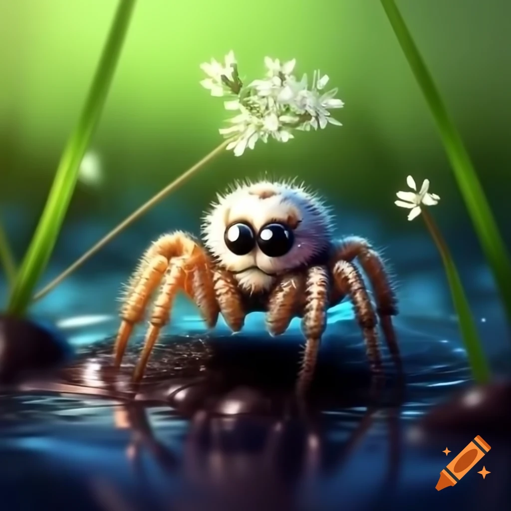 Cute spider that can breathe underwater