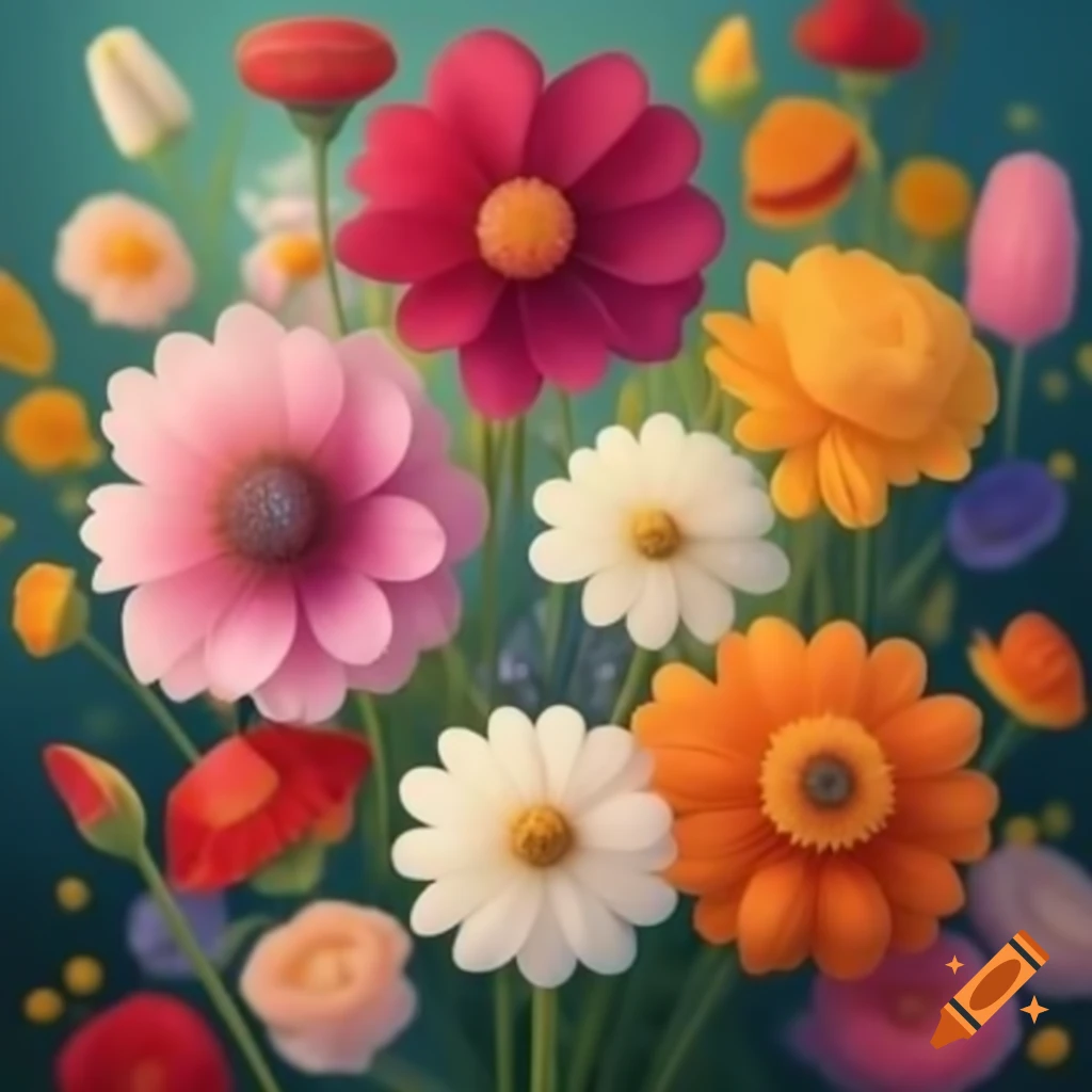 Colorful variety of flowers in a garden setting