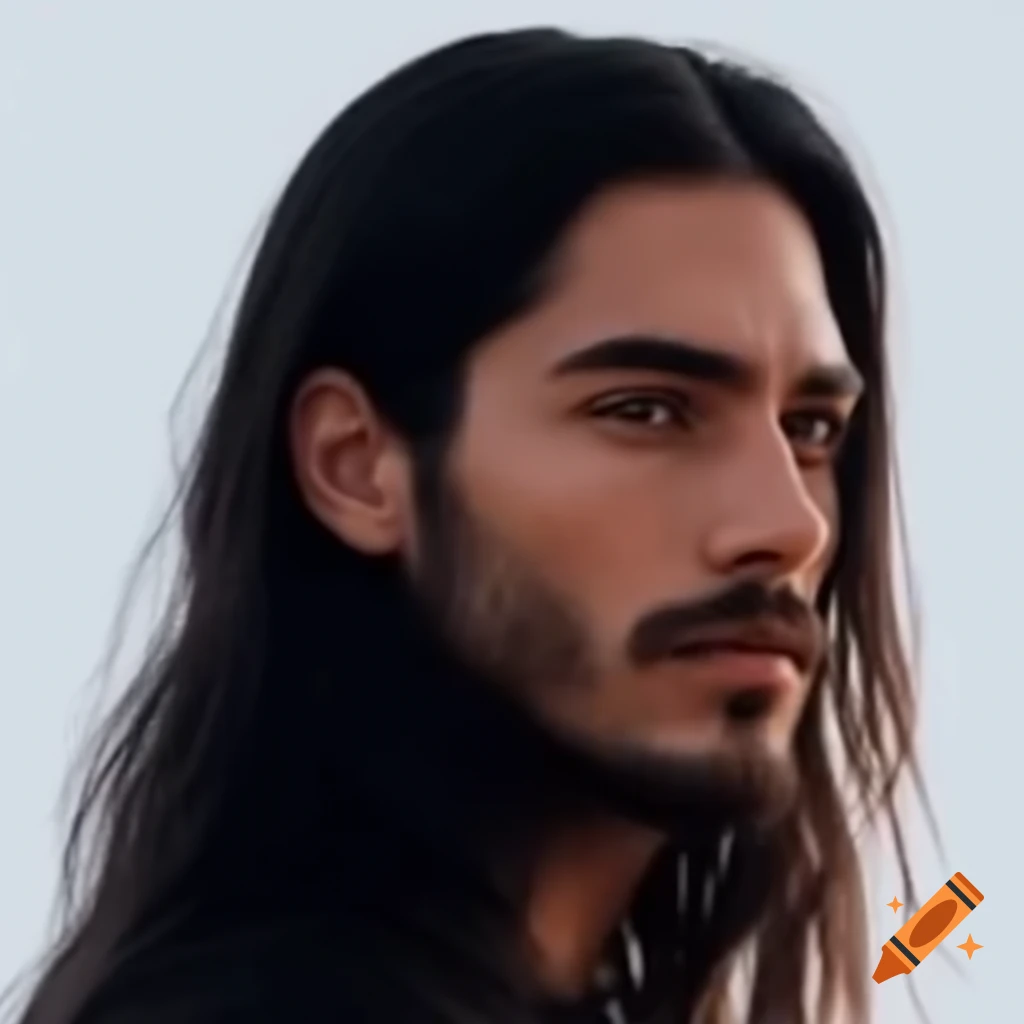 Profile picture of a man with long dark hair