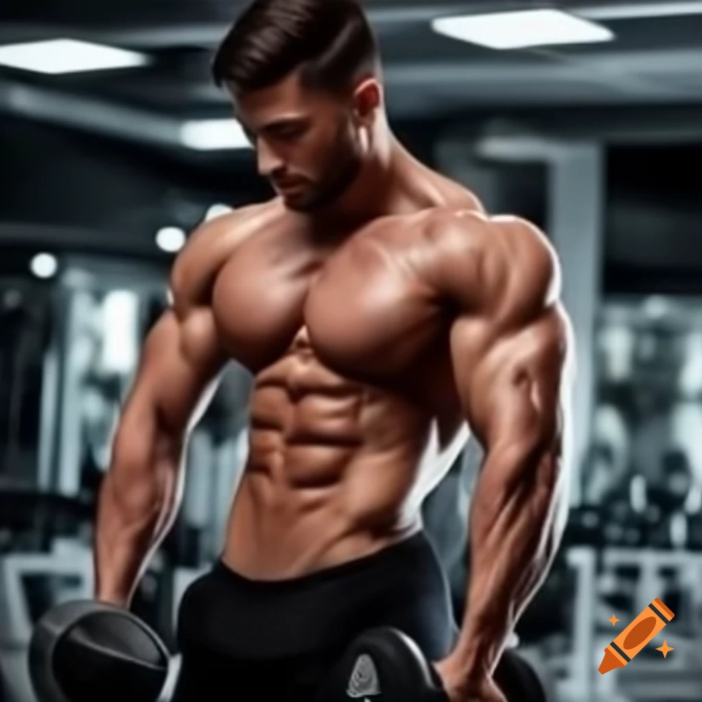 Muscular man in gym