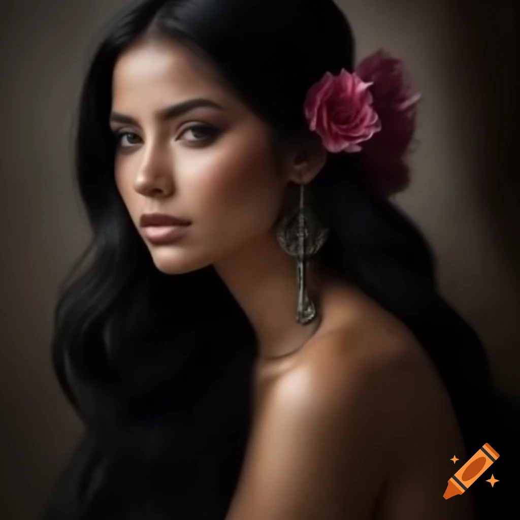 Hyper realistic Portrait Of Young Indian Female Influencer With Glowing hyper-realistic-portrait-of-young-indian-female-influencer-with-glowing