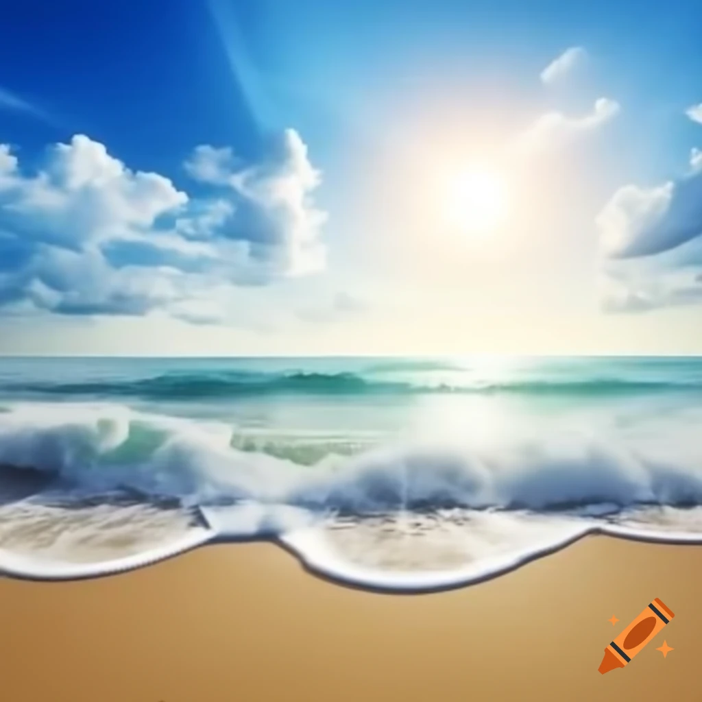 Sandy beach with sunlight