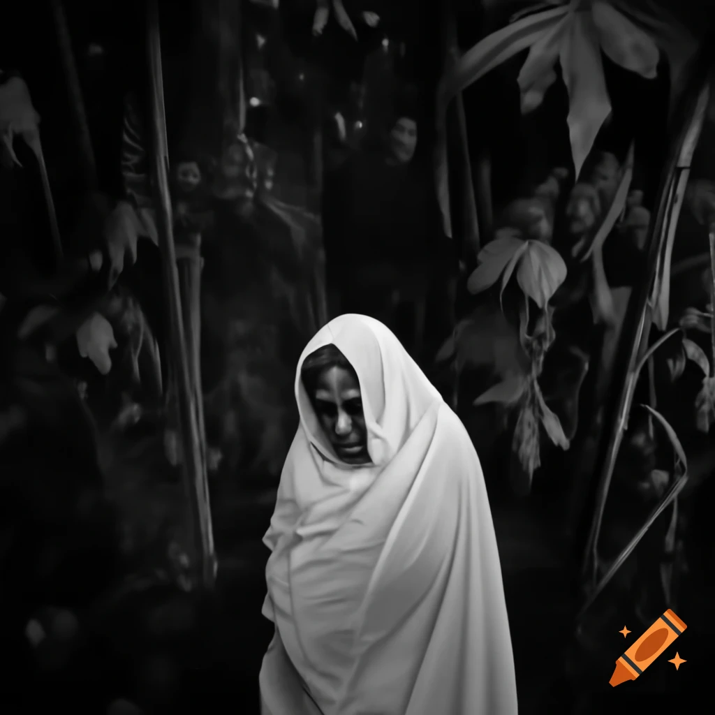Dense forest near a village known as haunted, evoking mystery and ghost stories