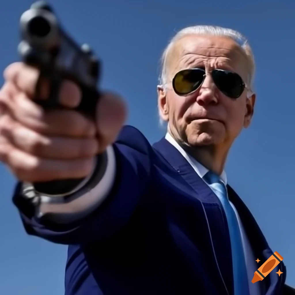 Joe Biden holding a gun