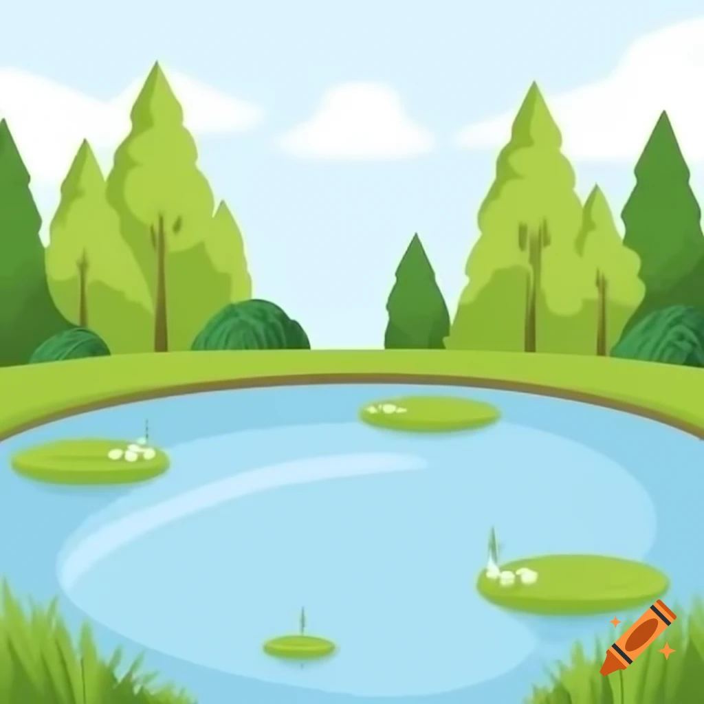 Pond surrounded by natural scenery