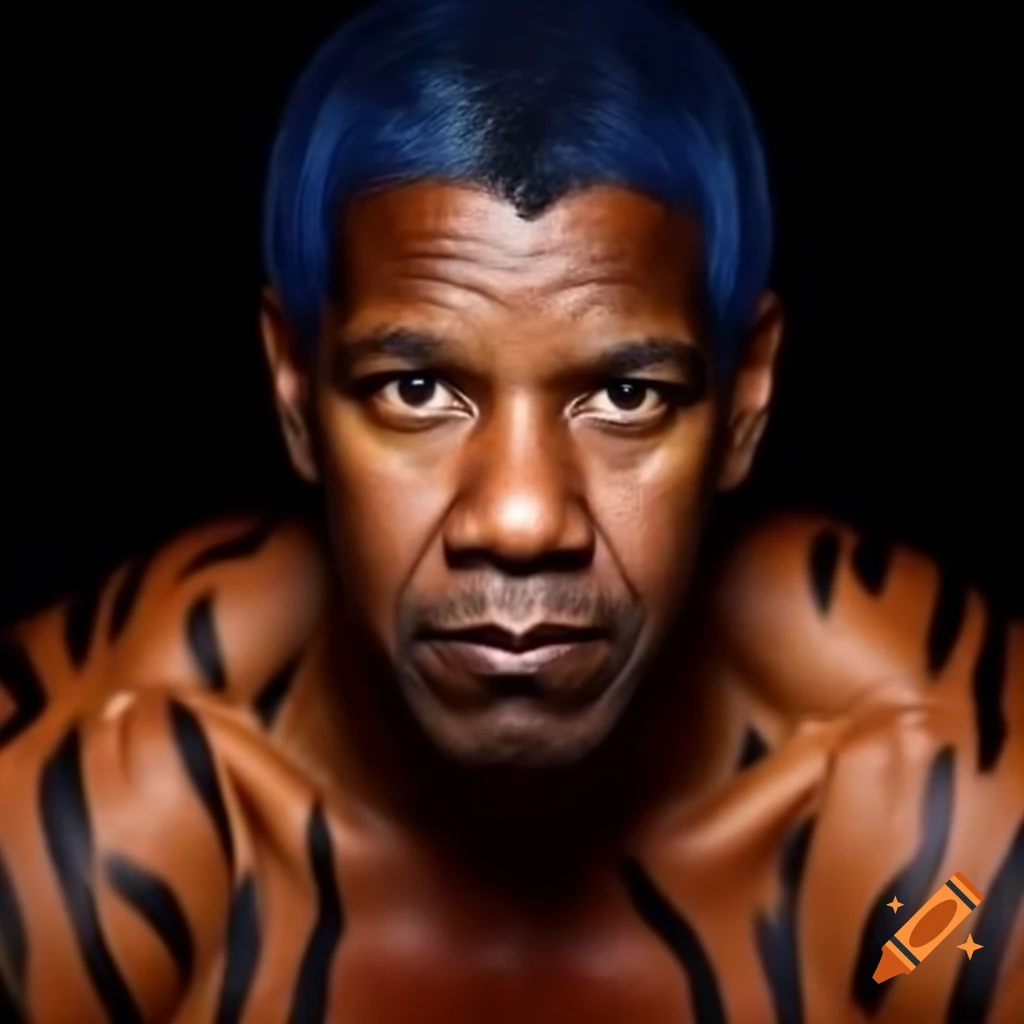 muscular-man-with-tiger-style-makeup-featuring-blue-hair-and-orange