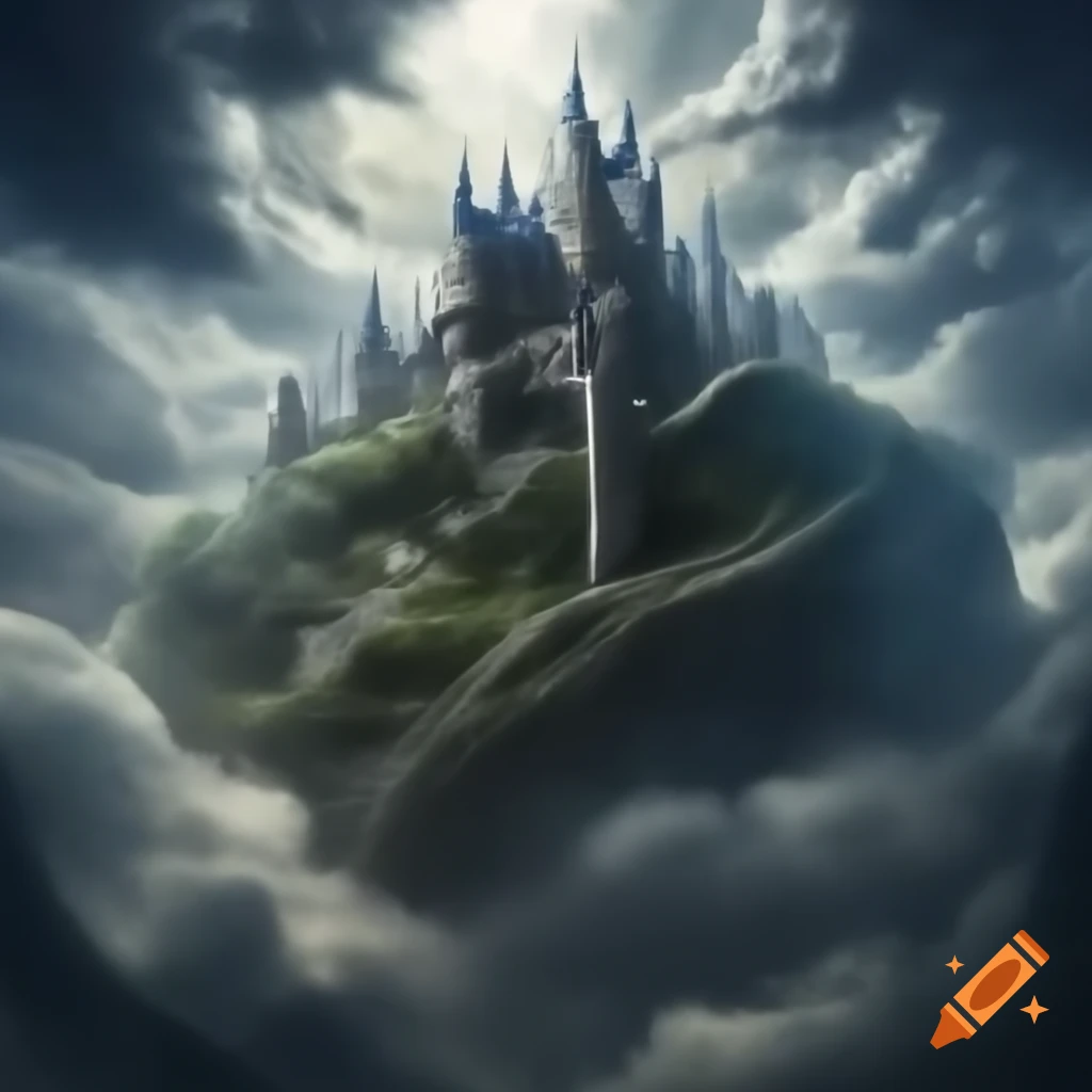 Eldritch castle in the clouds, an ominous setting