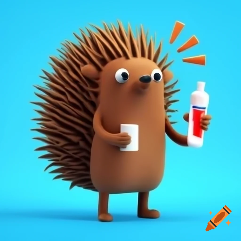 Porcupine mascot representing a pain clinic