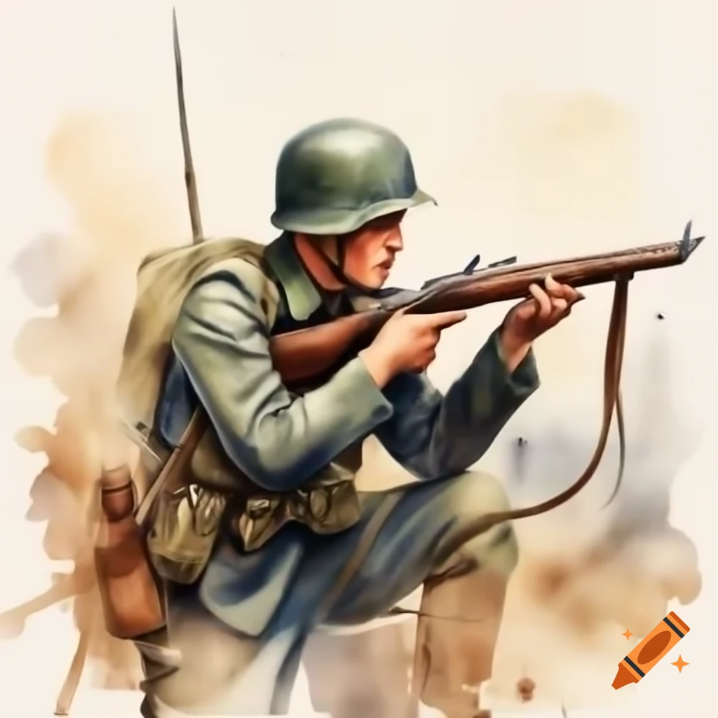 Cartoonish depiction of British and German soldiers in World War 1