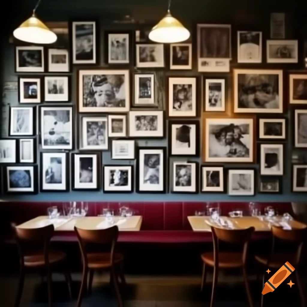Decorative wall in a cafe or restaurant setting