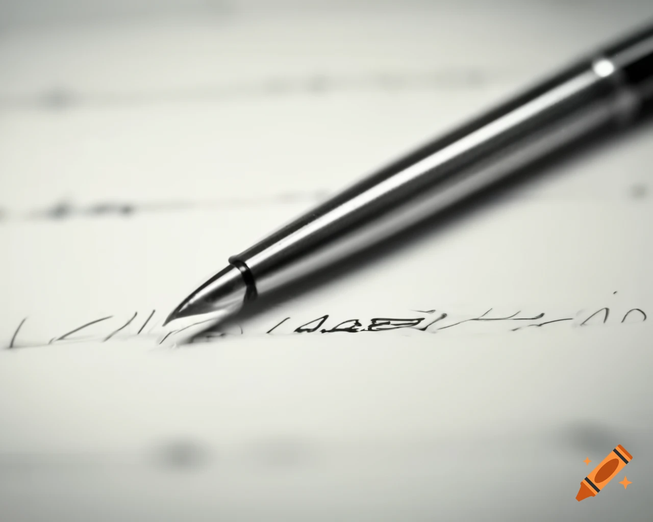 Pen placed in front of signature