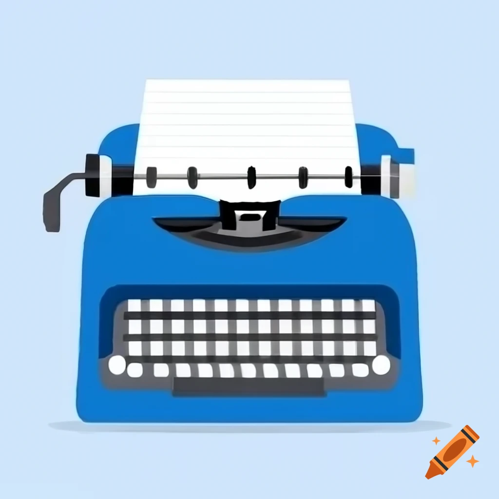 Blue typewriter