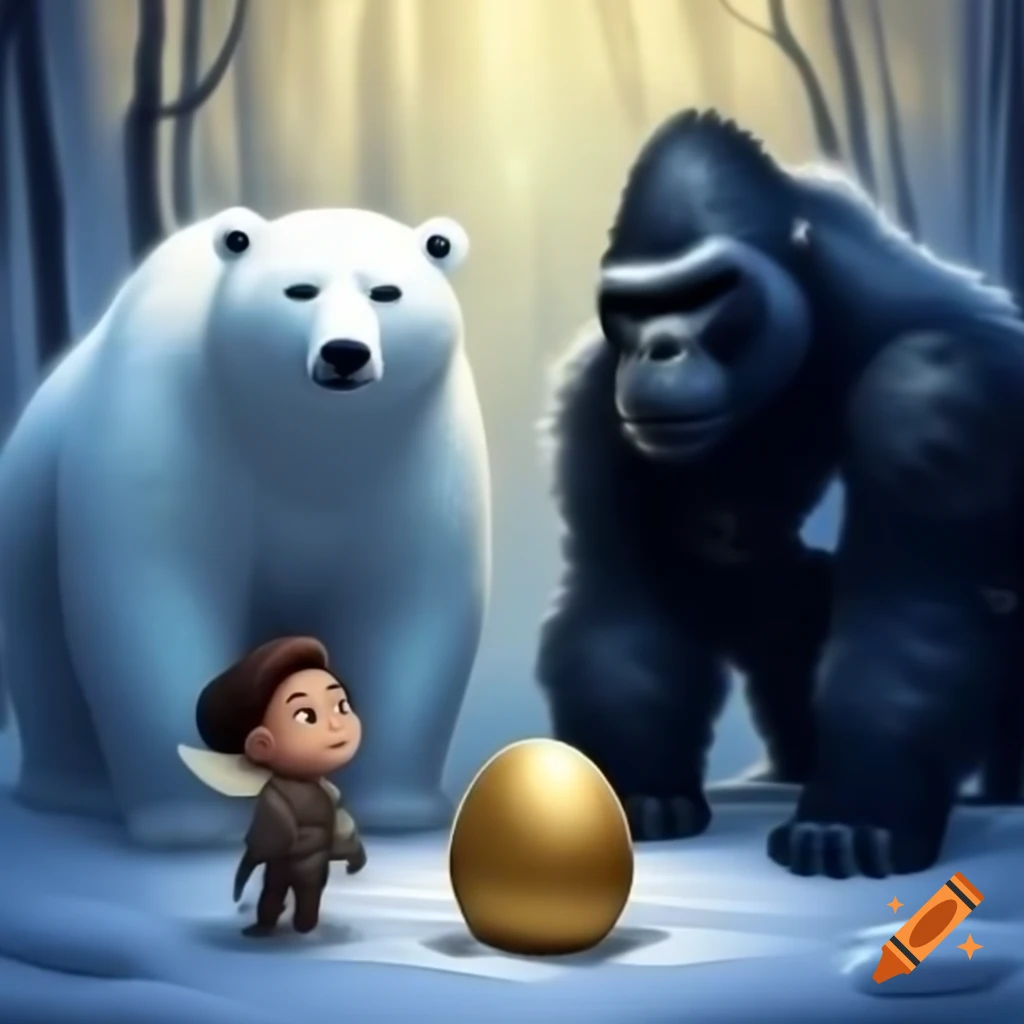 Hispanic angel defending troops in winter against cyborg polar bear and zombie mammoth