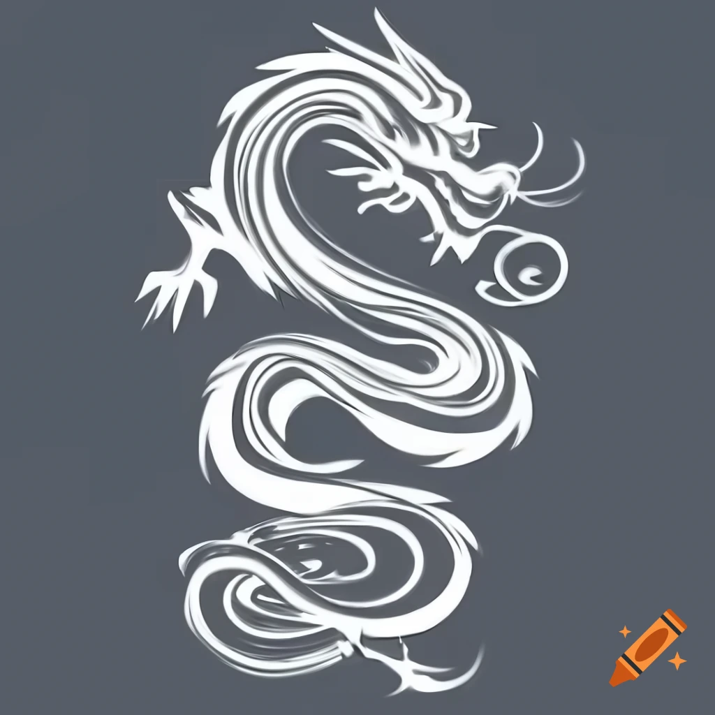 Minimalistic Asian style dragon t-shirt design