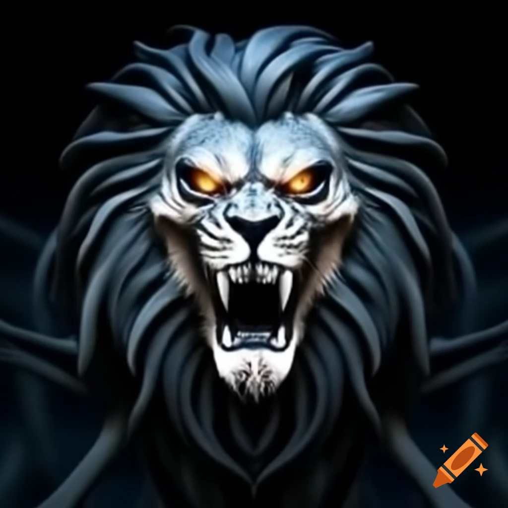Lion logo designed in skeleton form