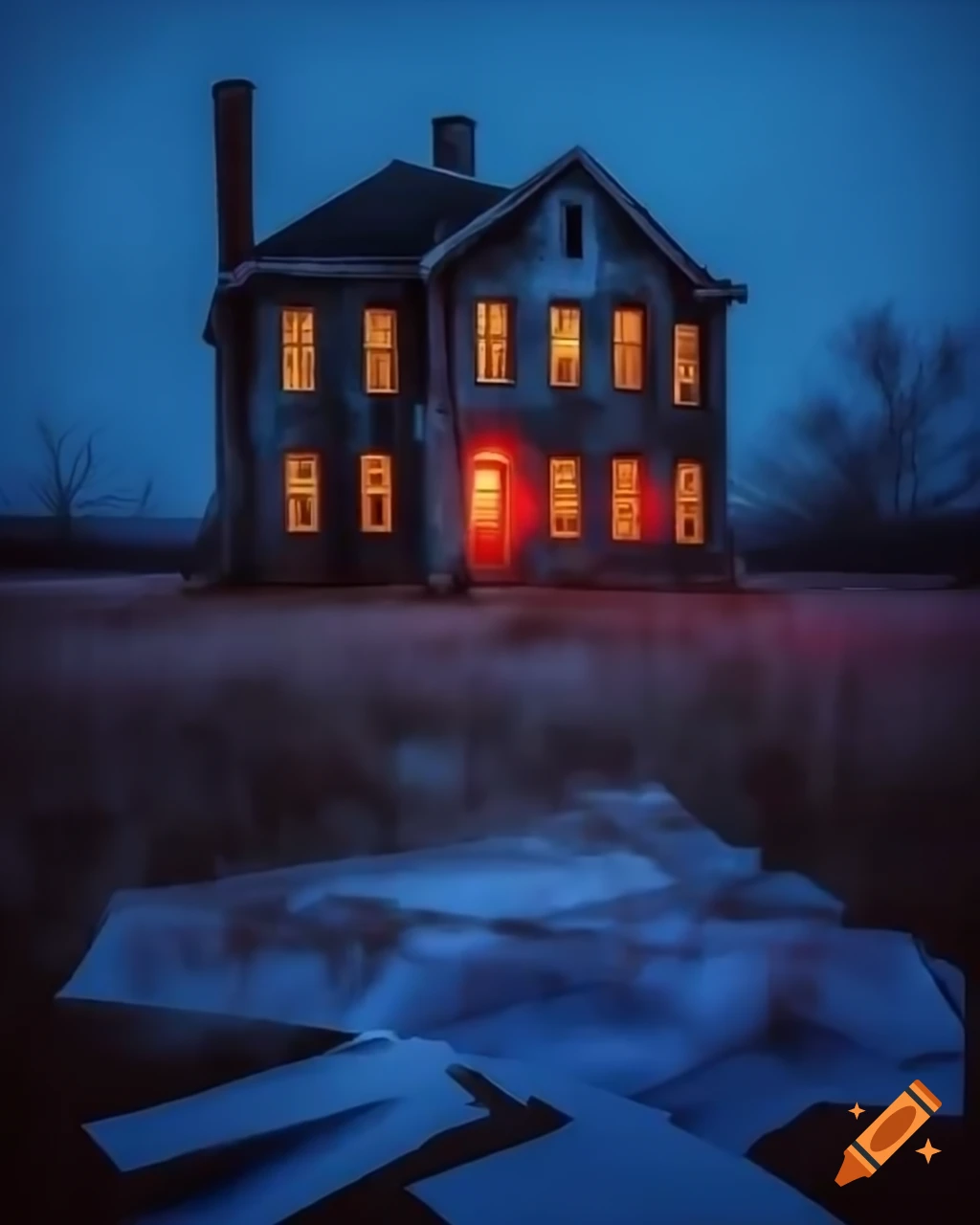 Legend of an abandoned house in a quiet town near the woods