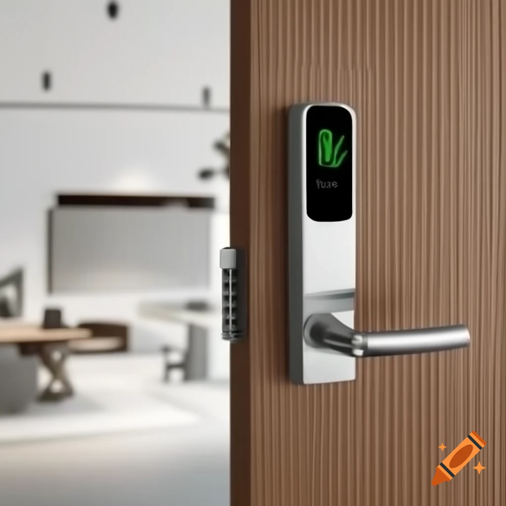 Modern realistic biometric door lock design