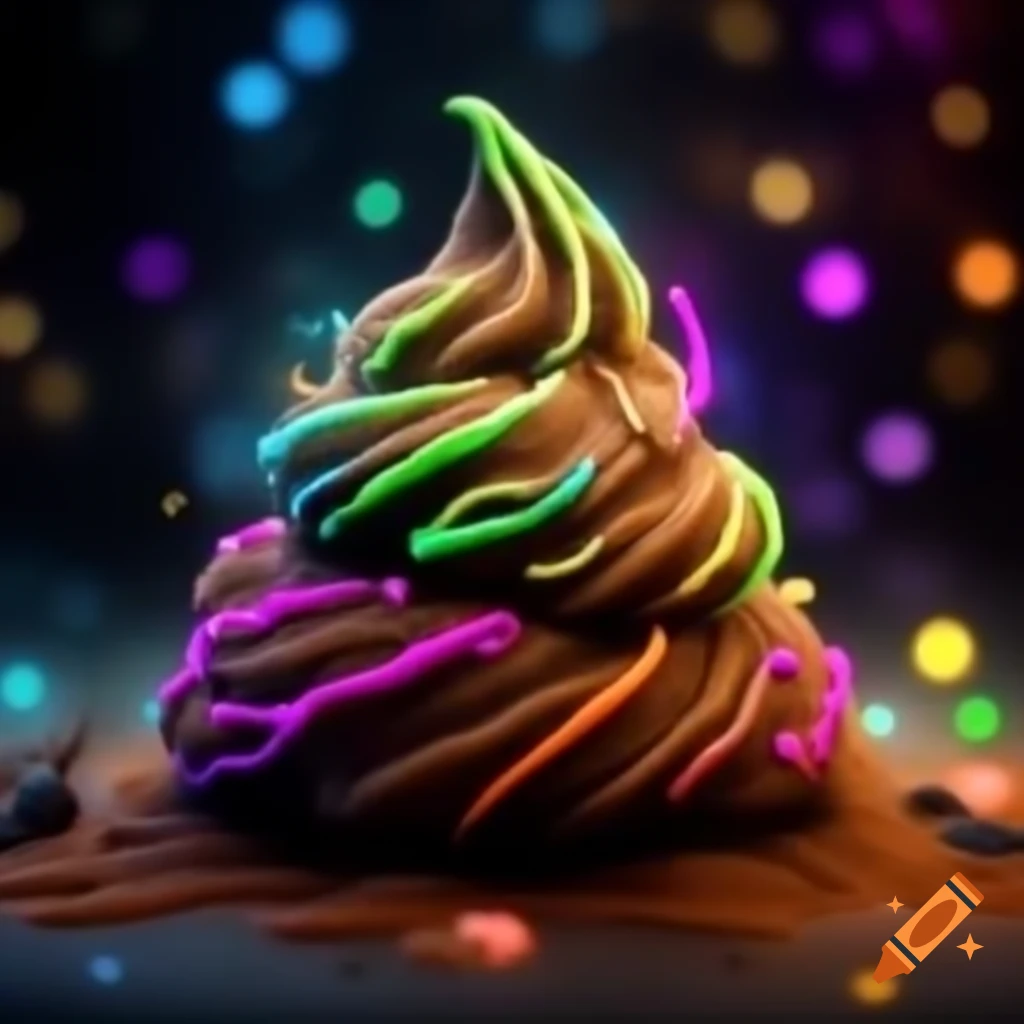 Colorful artistic representation of magical poop