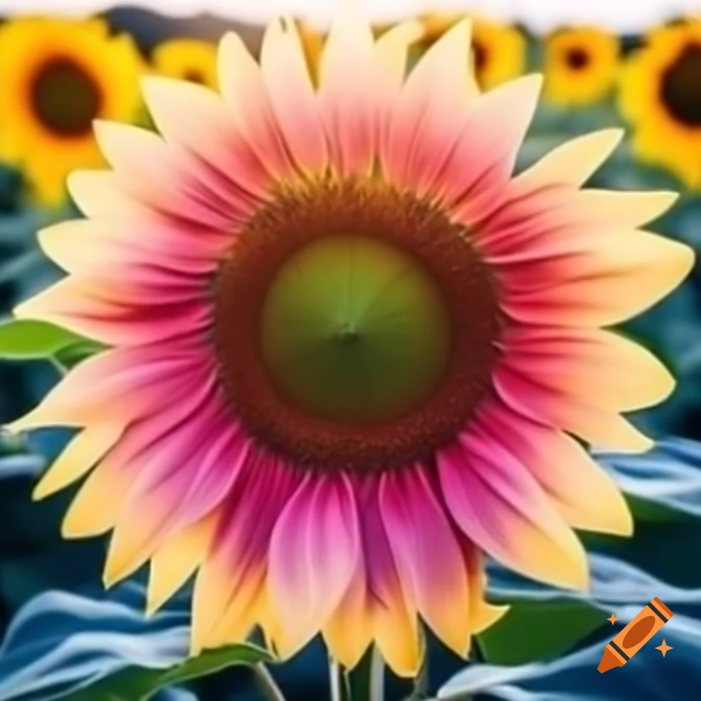 Pink sunflower in bloom
