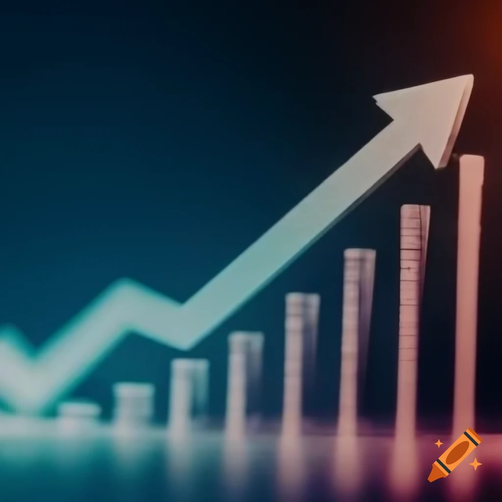 Graph showcasing US economic growth with dollar imagery