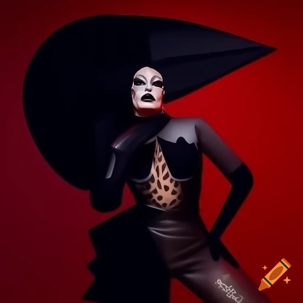 Chic futuristic ensemble from RuPaul's Drag Race featuring metallic design