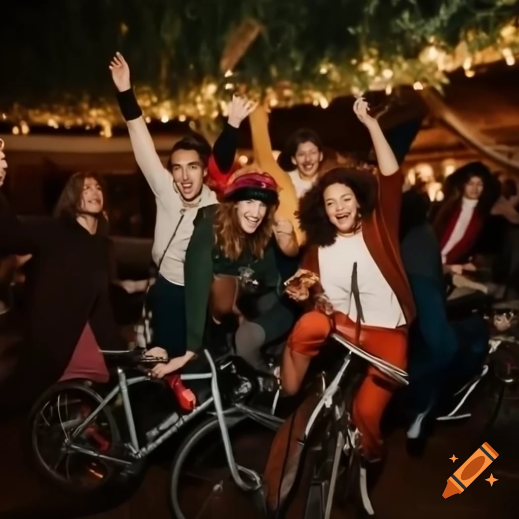 Christmas party celebrating bicycle sellers