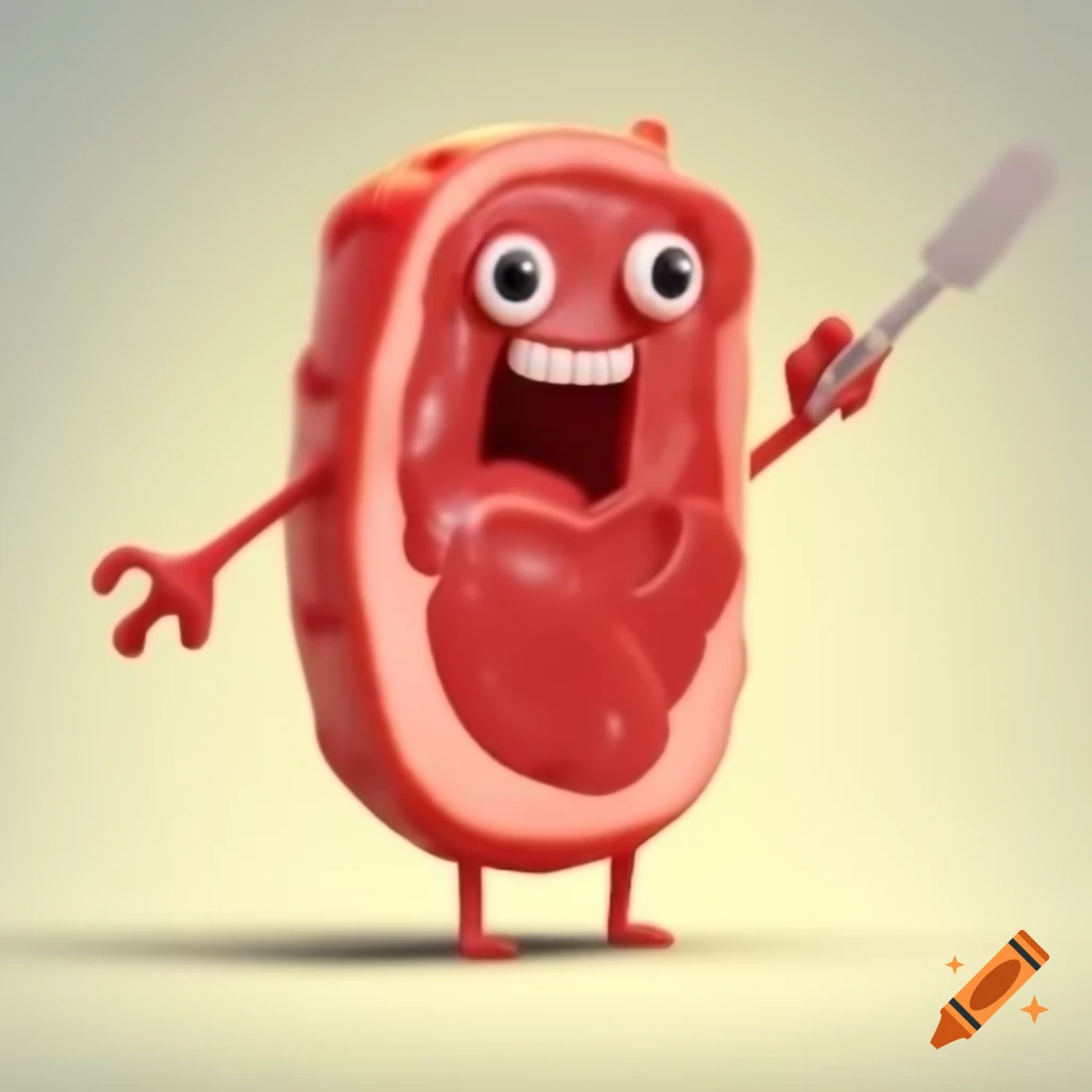 Cartoon character inspired by meat design