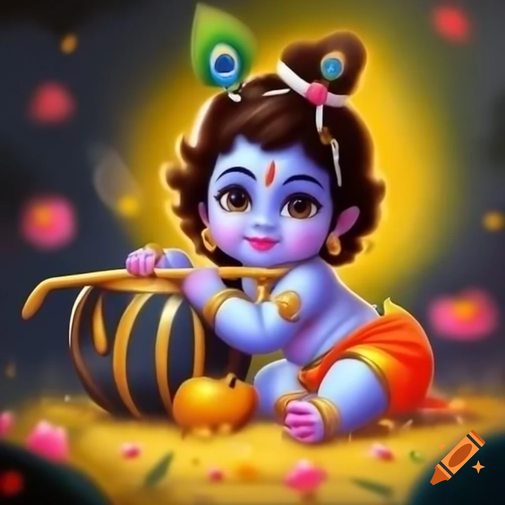 Depiction Of Krishna A Central Figure In Hindu Mythology On Craiyon
