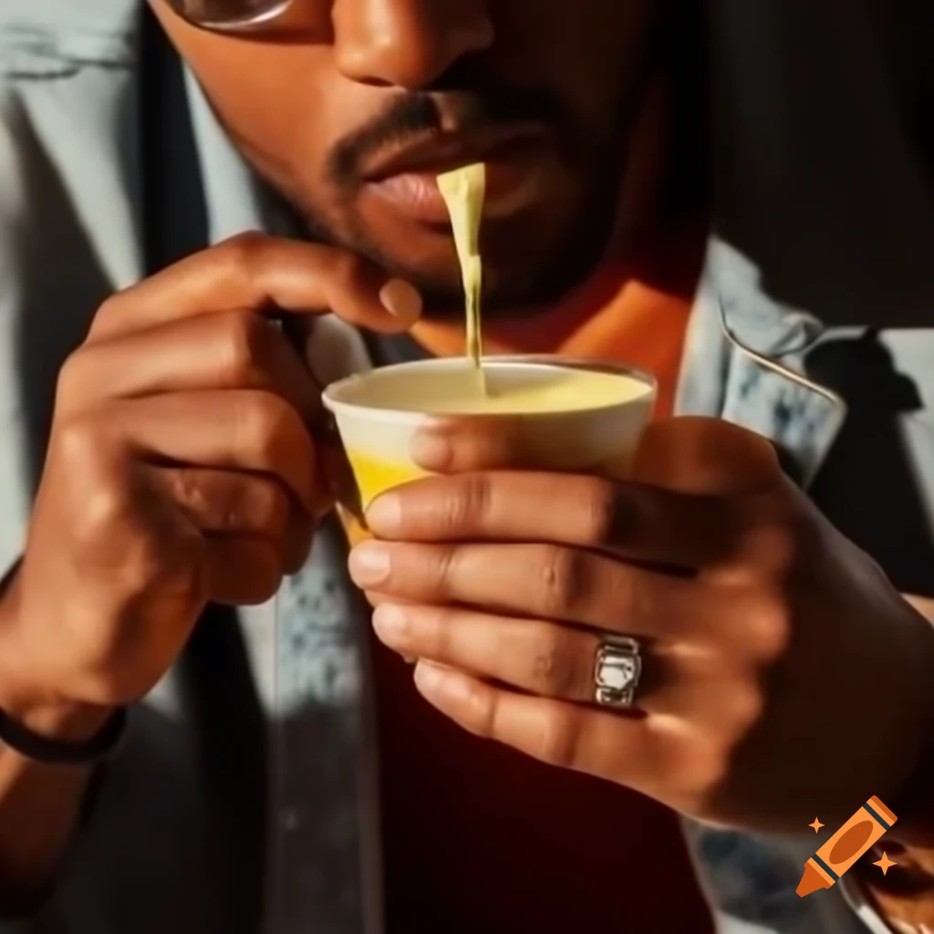 Man consuming large quantities of mayonnaise