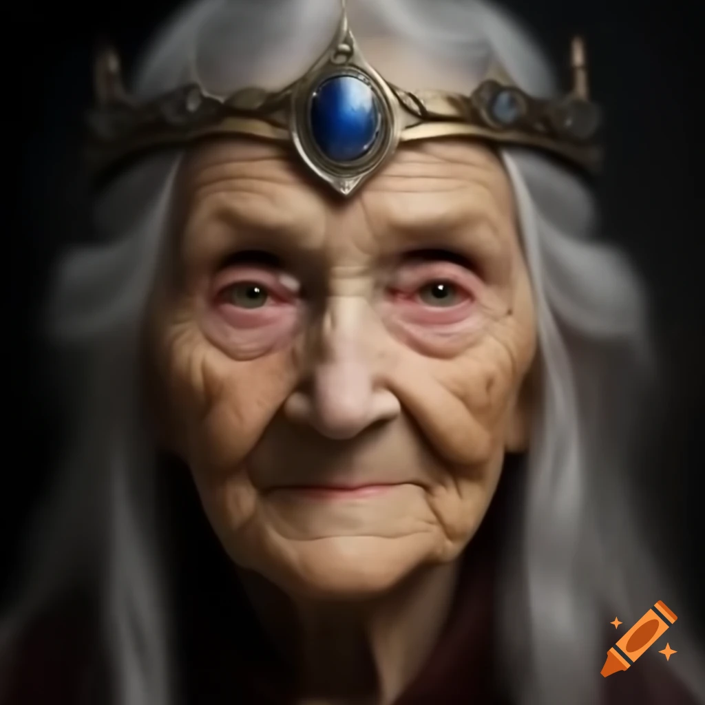 Elderly fortune teller at tarot table with glowing crystal ball on craiyon