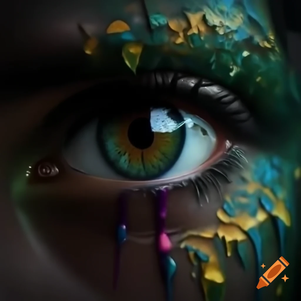Close-up of a whale's eye with tears