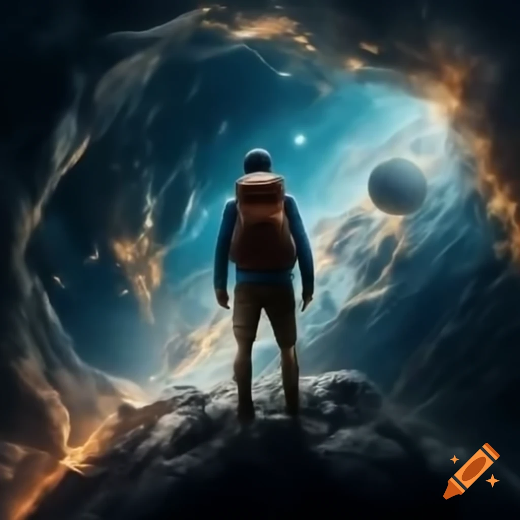 Explorer navigating through quantum dimensions