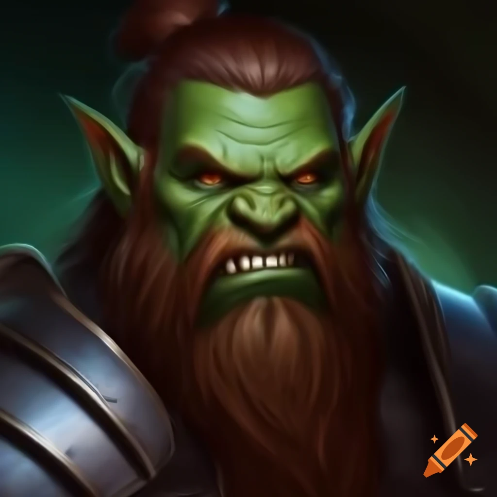 Portrait of an orc character from Dungeons and Dragons