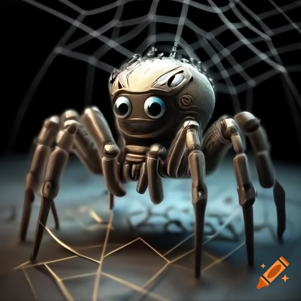 Spider robot integrated with a spider web design