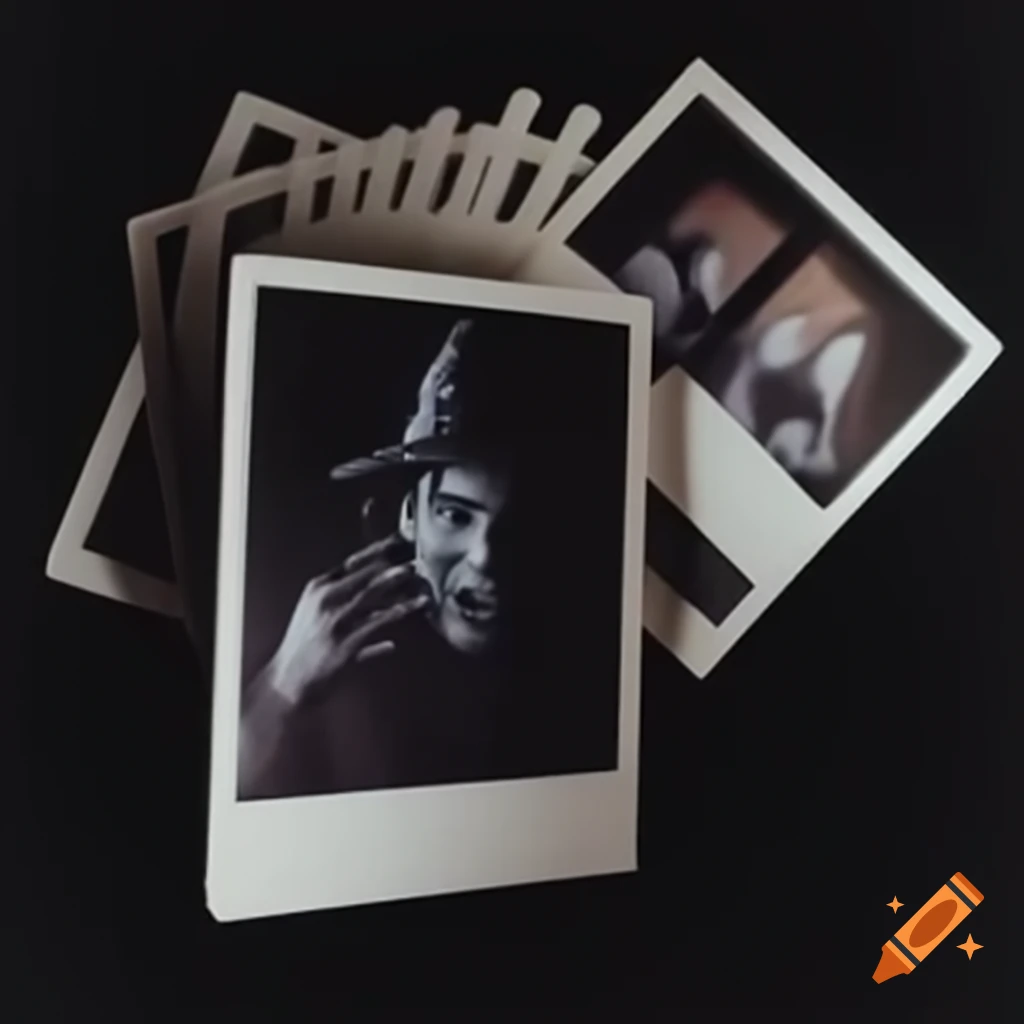 1985 death-metal wizard rapper performing, Polaroid style