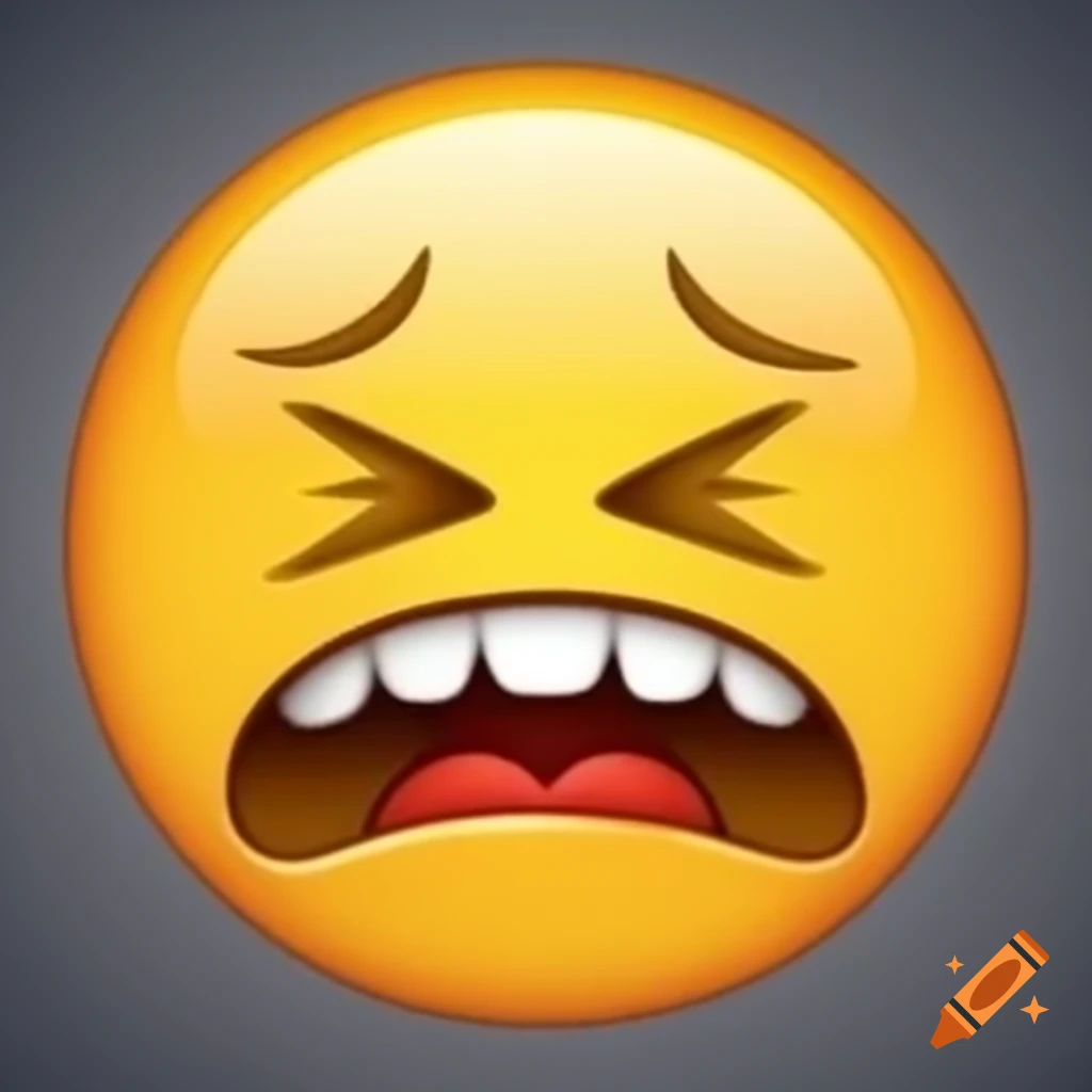 Angry emoji with rage eyes and cute smiling mouth