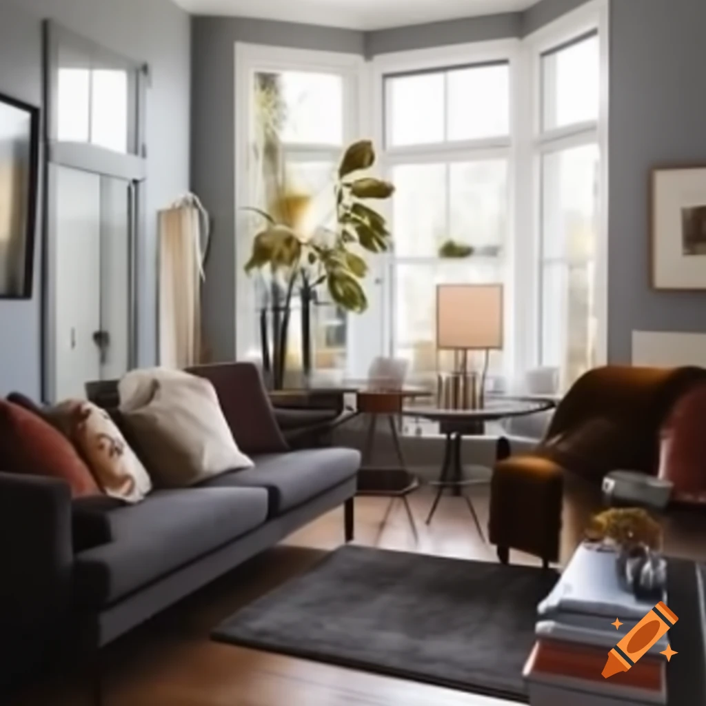 Cozycore living room interior on a grey autumn day
