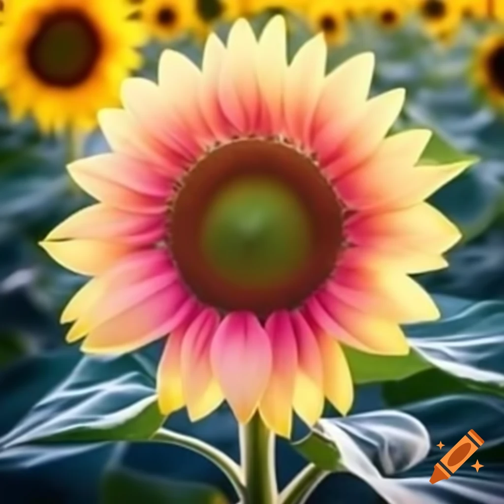 Pink sunflower in bloom